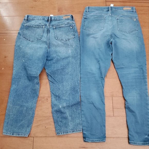 2 pairs Justice Skinny full length & Straight leg ankle length Jeans 16 plus - Picture 4 of 6